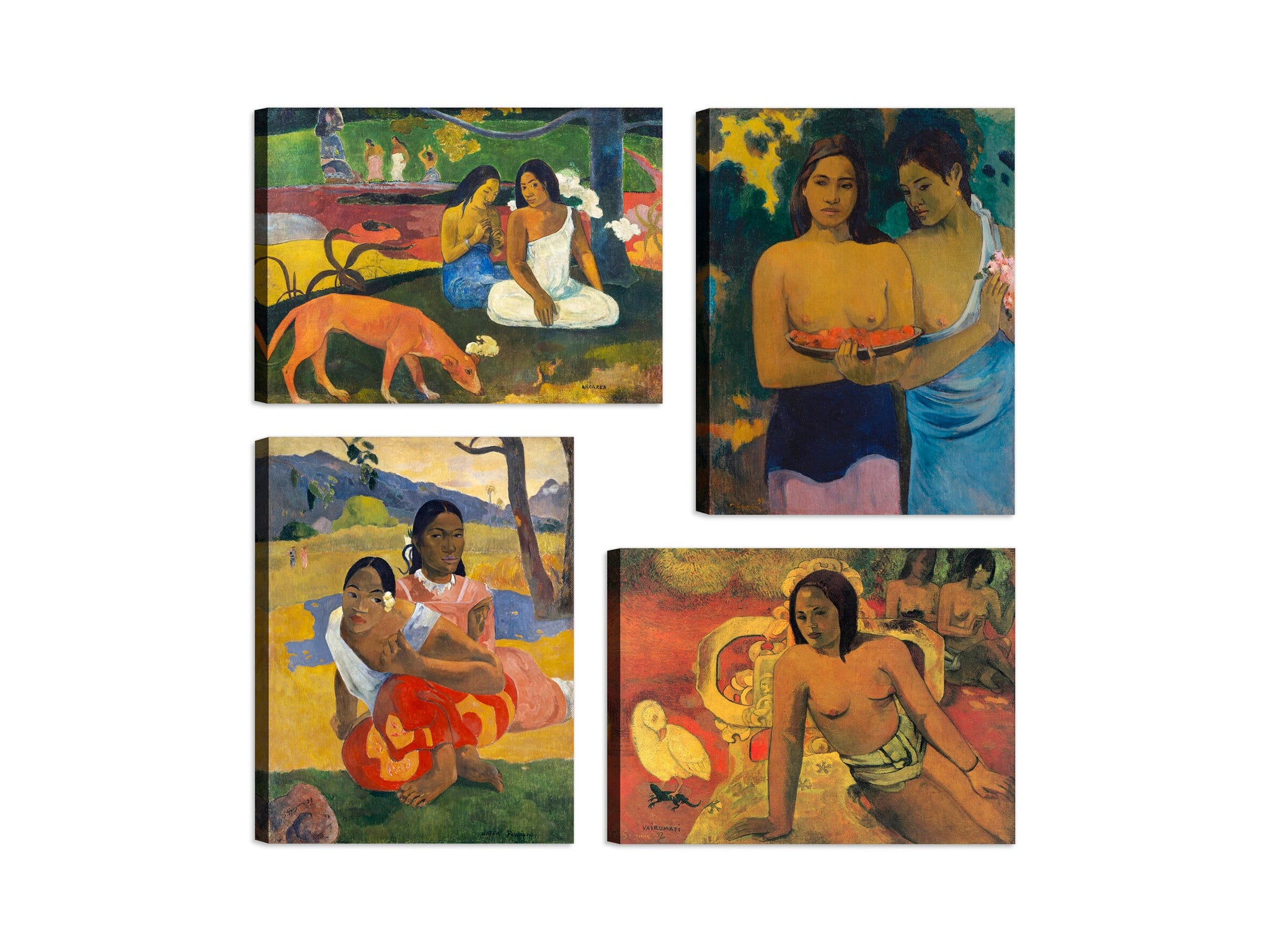 Quadri Stampa su Tela con Telaio in Legno 4 pezzi Paul Gauguin