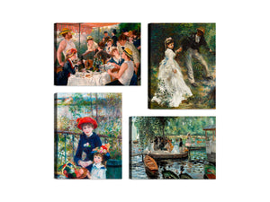 Quadri Stampa su Tela con Telaio in Legno 4 pezzi Pierre Auguste Renoir